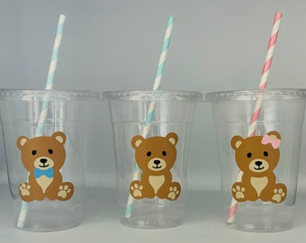 Teddy Bear Party Cups, Teddy Bear Baby Shower, Teddy Bear Birthday, Bear Party Cups, Bear Baby Shower Cups, Teddy Bear Picnic Party Cups