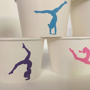 Gymnastics Party Snack Cups, Gymnastic Birthday Party, Gymnastic Party Favors, Gymnastic Team Party, Gymnastic Party Supplies,Cheer Party image 2