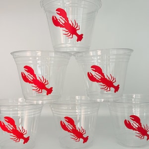Lobster Party Cups, Loberster Birthday party Cups, Crawfish party Cups, Crawfish birthday party, Lobster Bachelorette Party, Ocean party cup