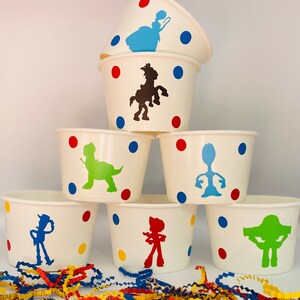Toy Story Party Snack Cups, Toy Story Birthday Party, Woody Party, Jessie Party, Toy Story Party Supplies, Toy Story party favors