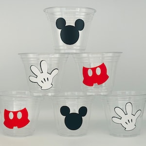 Mickey Mouse party cups, Mickey Mouse Birthday Party, MIckey Party Favors, Mickey Party Supplies, Mickey Baby Shower, Mickey 1st birthday