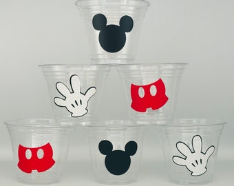 Mickey Mouse party cups, Mickey Mouse Birthday Party, MIckey Party Favors, Mickey Party Supplies, Mickey Baby Shower, Mickey 1st birthday