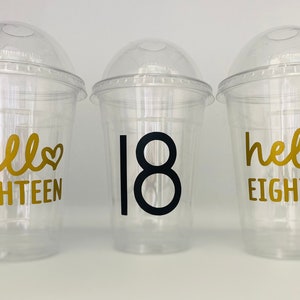 Sweet 18 Party Cups, Hello Eighteen, Golden Birthday, Disposable Cups, Officially and adult, 18th Birthday Party, 18 AF, Party Cups