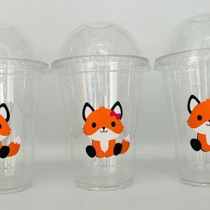 Fox Party Cups, Fox Birthday Party, Woodland Party, Woodland Birthday Party, Fox Baby Shower, Fox Party Favors, Fox Party Supplies