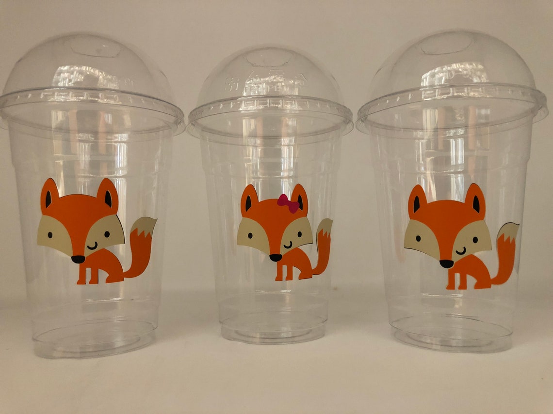 Fox Party Cups Fox Birthday Party Woodland Party Woodland - Etsy