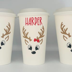 Reindeer party cups, Santa Party Cups, Christmas Birthday Party Cups, Reindeer Party Cups, Christmas Eve Dinner, Breakfast with Santa