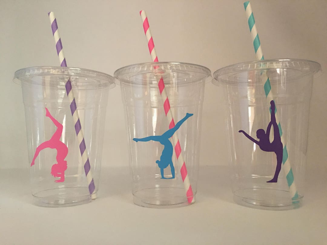 Gymnastics Party Cups, Gymnastics Birthday Party Cups, Gymnastic Party
