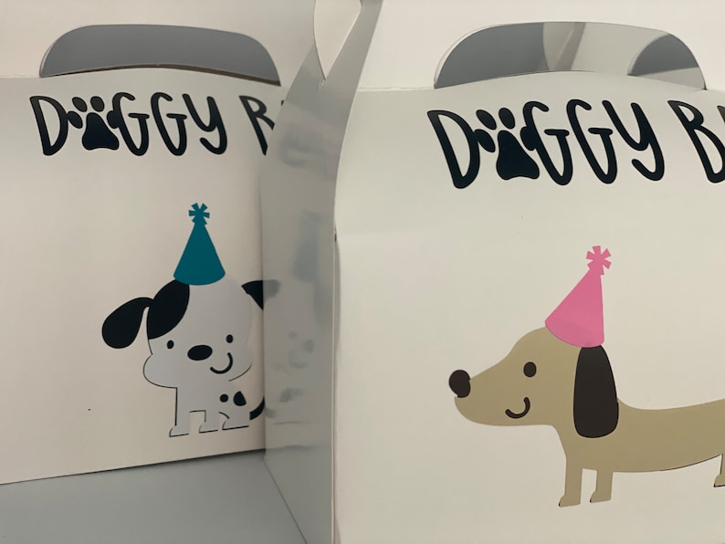 Puppy Birthday Party Dog Party Favors Doggy Bag Favor Box Etsy