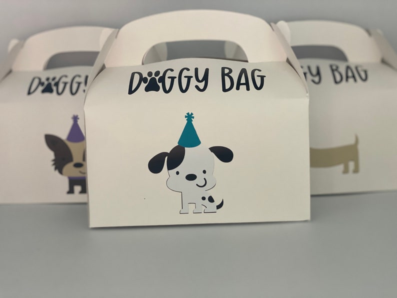 Puppy Birthday Party Dog Party Favors Doggy Bag Favor Box Etsy