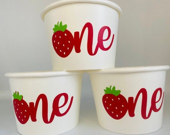 Strawberry Party Snack Cups, Strawberry Birthday Cups,Strawberry party supplies,Fruit Party Cups,Farmers Market Party cups,Strawberry favors