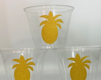 Gold Pineapple Party Favor Snack Cups, Pineapple Birthday Party Cups, Pineapple Party cups, Pineapple Baby shower, Pineapple Party Favors