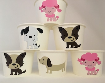 Puppy Party Snack Cups, Dog Party Snack Cups, Puppy Birthday Party Cups, Dog Birthday Party cups, Adopt a Pet Party, Pet Party Cups