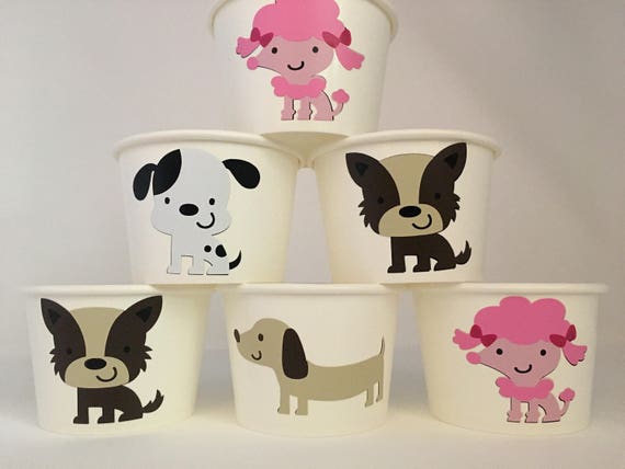 Puppy Party Snack Cups, Dog Party Snack Cups, Puppy Birthday Party Cups, Dog Birthday Party cups, Adopt a Pet Party, Pet Party Cups