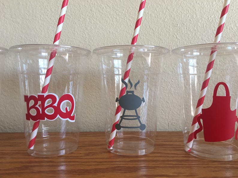 BBQ party cups babyq party cups Barbeque Party BABY Q Etsy