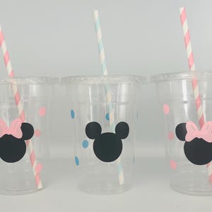 Minnie Mouse baby shower, Mickey Mouse baby shower, Mickey and Minnie gender reveal, Minnie Mouse  Favors, Light PInk Minnie,Disposable