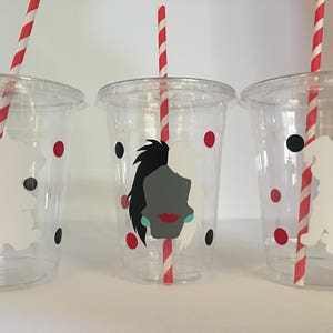 101 Dalmatian party cups, Dalmatian party, Cruella Devile party, 101 Dalmation Birthday Party Cups, 101 Dalmations party favors, Disposable