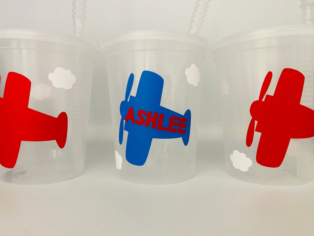 Airplane Party Cups, First Flight, Airplane Birthday Cups, Plane Baby ...
