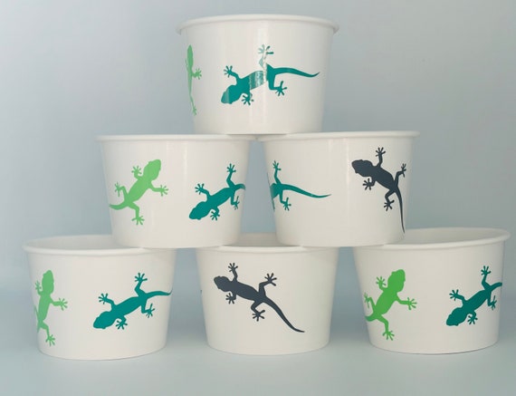 Reptile Party Cups 12oz Disposable Cup With Lid and Straw Snakes