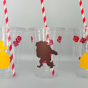 Beauty and the Beast Party Cups,Belle Birthday Party,Belle Party Favors, Beauty and the Beast Supplies, Belle Birthday Favor,Disposable