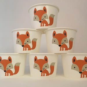 Fox Party Snack Cups, Fox Baby Shower, Woodland Baby Shower Snack Cups, Woodland Party, Fox Birthday Party Cups, Woodland birthday Party