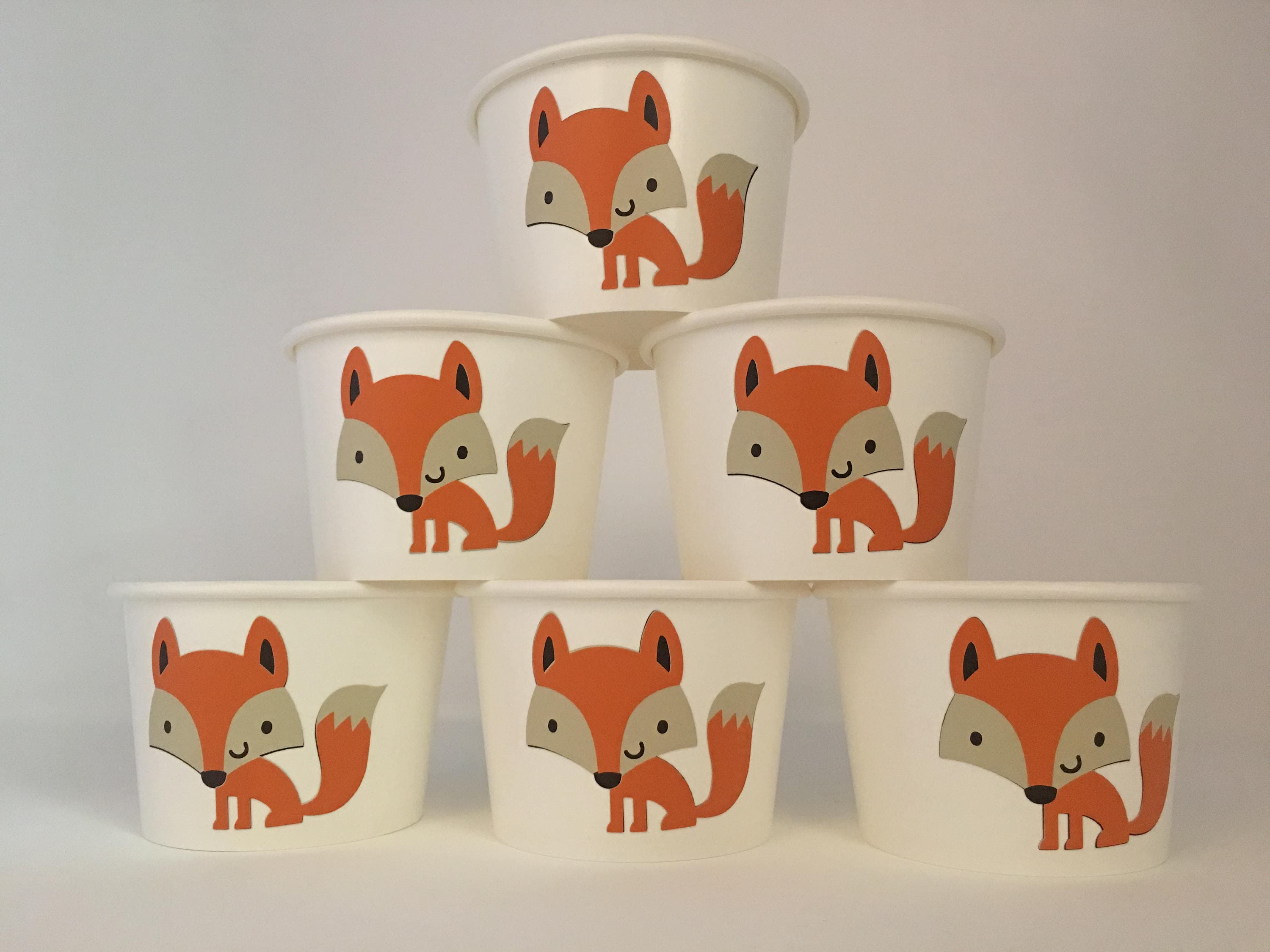 Fox Party Snack Cups Fox Baby Shower Woodland Baby Shower | Etsy