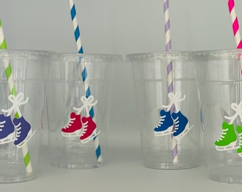 Ice Skating Party Cups, Ice Skating Birthday, Ice Skating Party Favors, Ice Skating Team ,Figure Skating party, Disposable