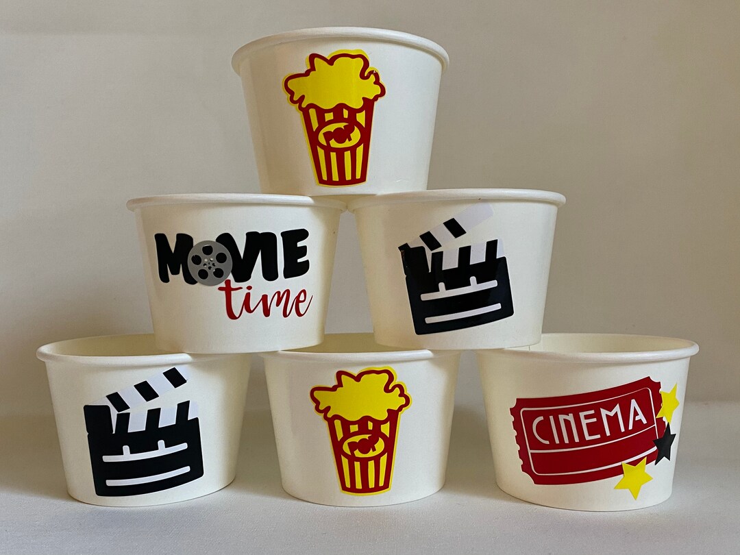 Movie Party Cups, Movie Birthday Cups,cinema Party Cups,popcorn Party ...