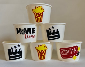Movie Party Cups, Movie Birthday Cups,Cinema Party Cups,Popcorn Party Cups,Movie Star Party Cups,Movie Night Party Cups,Movie Party Supplies