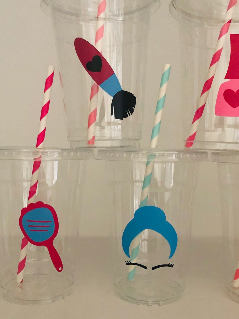 Spa Party Cups, Spa Birthday Party, Spa Party, Spa Birthday, Sleepover Party Cups, Spa Party Favors, Teen Party, Make up Party, Favors image 4