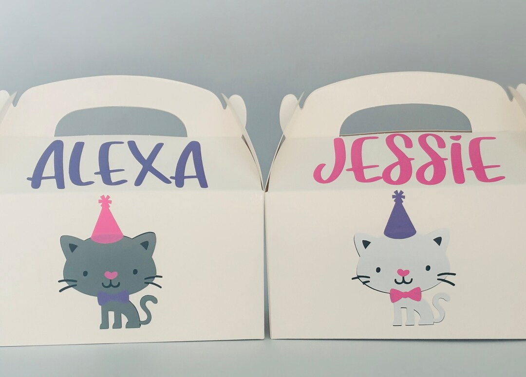 Cat Party Favor Boxes Kitten Party Cat Birthday Party Etsy