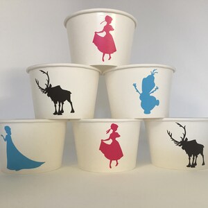 Frozen Party Snack Cups, Frozen Birthday Snack Cups, Elsa Party, Anna Party, Olaf Party, Frozen Party Favors, Frozen Party Supplies, Olaf