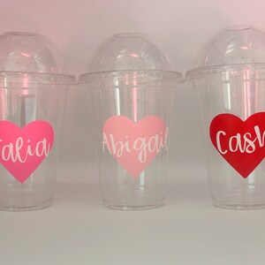 Valentine party cups, Valentine Birthday Party Cups, Valentine favors, Valentines Party Supplies, Valentine party favors, Valentine dinner