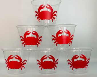 Crab party cups, crab birthday party cups, crab party supplies, ocean party cups, Crab Boil, Crab Shack, 1st Birthday