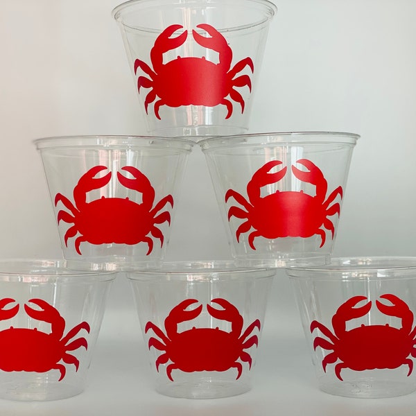 Crab party cups, crab birthday party cups, crab party supplies, ocean party cups, Crab Boil, Crab Shack, 1st Birthday