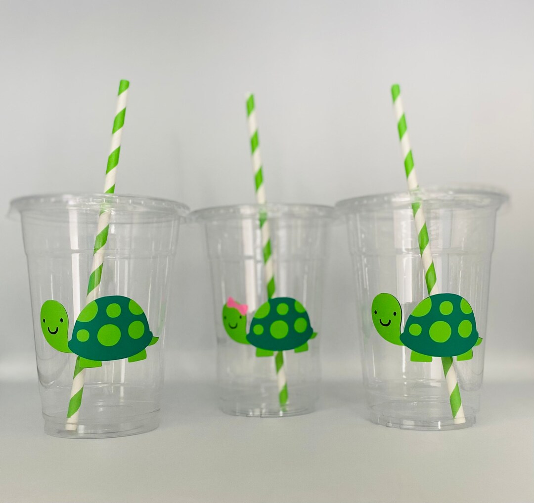 Turtle Party Cups, Turtle Birthday Party, Turtle Baby Showr, Reptile ...