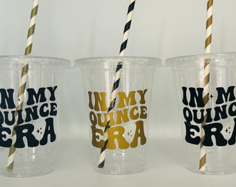 Quinceañera Party Cups, Custom Mis Quince Favors, 16oz disposable Plastic Cup, Customized Sweet 15 Cups, Favor Cups, Quinceanera Party Favor
