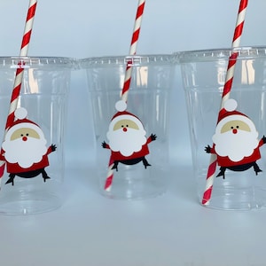 Santa Party Cups, Santa Birthday Party Cups, Breakfast with Santa Party, Christmas Eve Party Cups, Christmas Morning Breakfast, Santa Supply