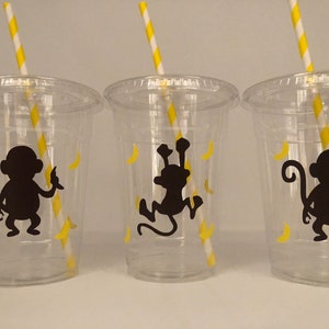 Monkey Party Cups Monkey Birthday Party Cups Monkey Baby - Etsy