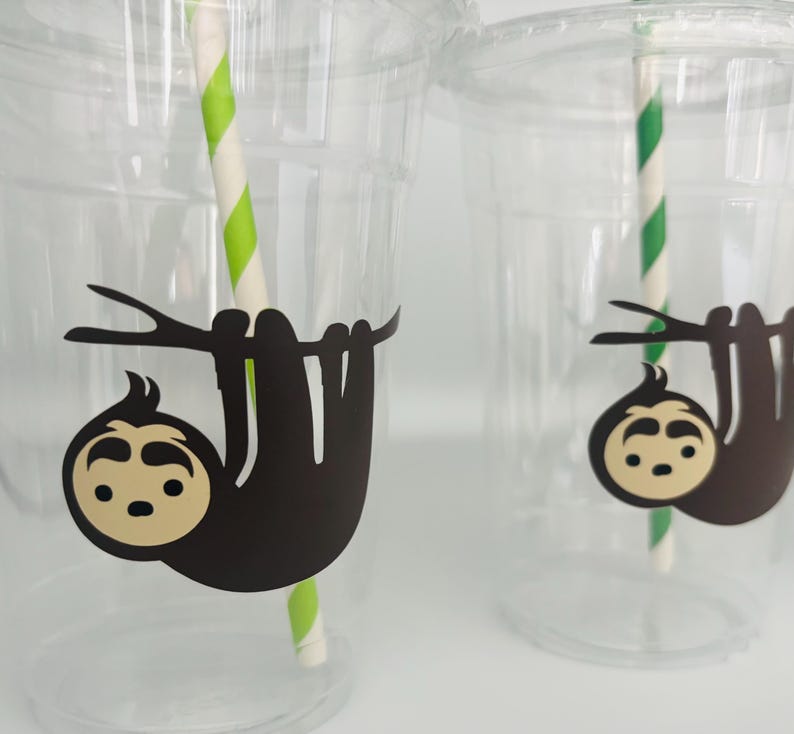 Sloth Party Cups, Sloth Birthday Party Cups, Sloth Baby Shower, Sloth ...