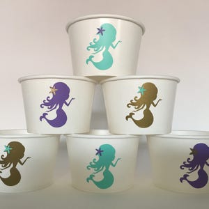 Mermaid Party Snack Cups, Mermaid Birthday Party Cups, Ocean Party Cups, Mermaid Baby Shower,Mermaid bachelorette Party,Mermaid Party Supply