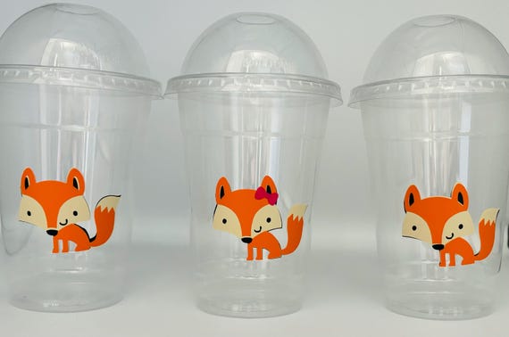 Fox Party Cups, Fox Birthday Party, Woodland Party, Woodland Birthday Party, Fox Baby Shower, Fox Party Favors, Fox Party Supplies