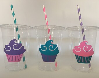 Cupcake party cups, Cupcake Birthday Party Cups, Sweet Treats Party Cups, Cupcake Party Favors, Baking Party Cups, Baking favors, Sweet shop