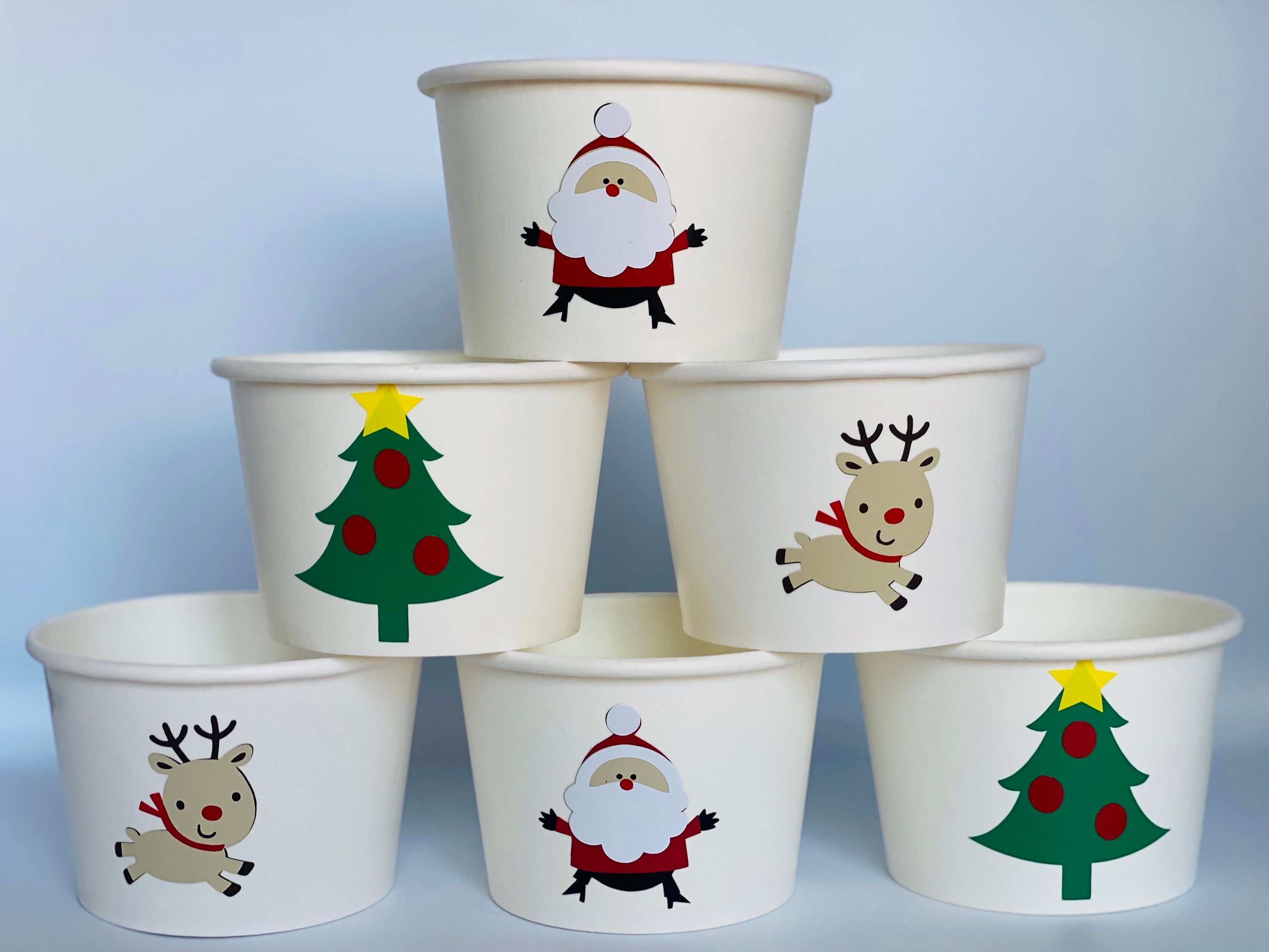 Christmas Santa Claus & Snowman Design Disposable Paper Cup For Hot And  Cold Beverage, One Time Use