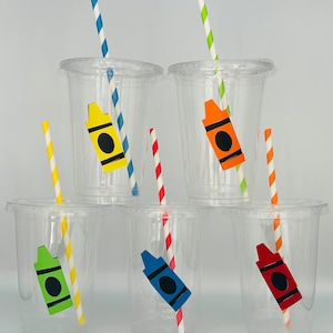 Crayon Party Cups, Art Party cups, Artist Party, Crayon Birthday party, Crayon Party Favors, Crayon Party Supplies,Party Supplies,Disposable