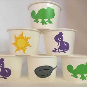 Tangled Party Snack Cups, Rapunzel Party Snack Cups, Tangled Birthday ...