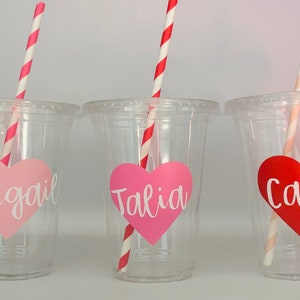 Valentine party cups, Valentine Birthday Party Cups, Valentine favors, Valentines Party Supplies, Valentine party favors, Valentine dinner