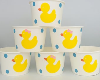 Rubber duck Party, Rubber duck Birthday, Rubber Duck Baby Shower Snack Cups, Yellow Duck Party, Duck Party, Rubber Duck Party Supplies