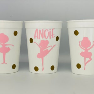 Tutu Cute, Ballerina party cups, Dance party cups, Ballet Party, Ballet Baby Shower, Baby Shower, Party Favors ,Party favors, Reusable