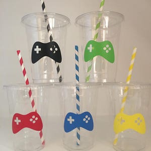 Video Game Party Cups, Gaming Party, Gamer Party Cups, Video Game Birthday Party, Gaming Birthday Party, Gaming Truck Party, Party Supplies