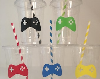 Video Game Party Cups, Gaming Party, Gamer Party Cups, Video Game Birthday Party, Gaming Birthday Party, Gaming Truck Party, Party Supplies